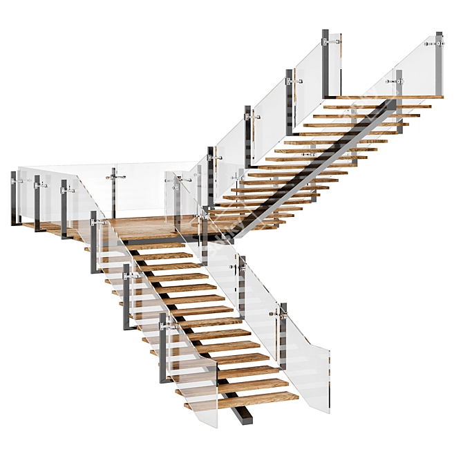 Contemporary Staircase Design 3D model image 1