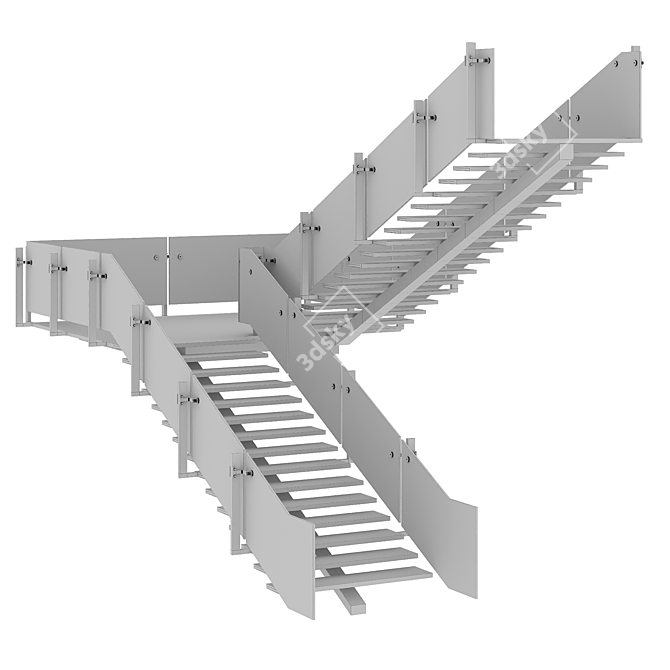 Contemporary Staircase Design 3D model image 4