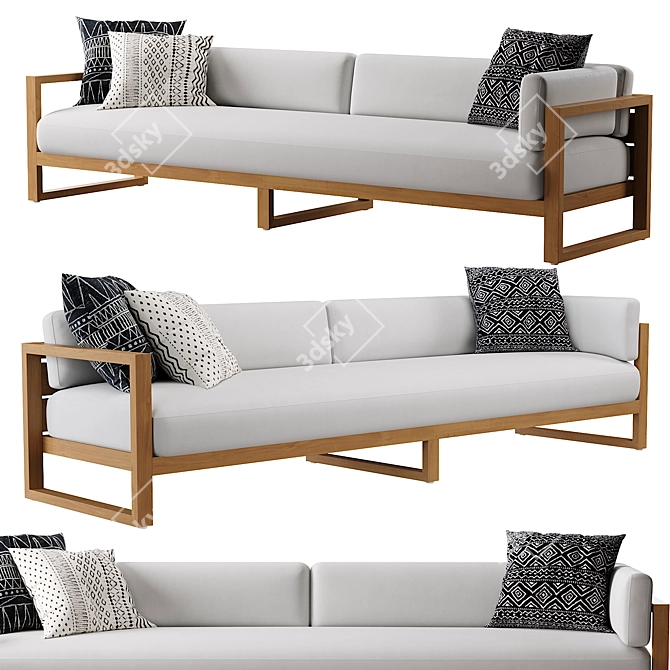 Aegean Teak Left-Arm Sofa 3D model image 1