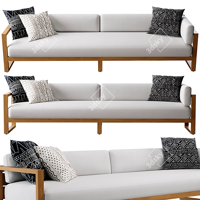 Aegean Teak Left-Arm Sofa 3D model image 2