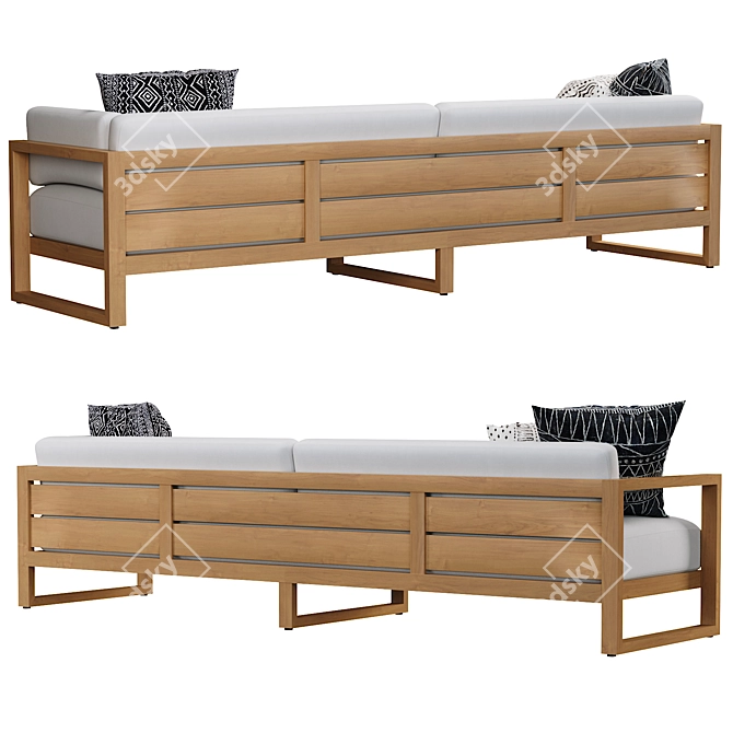 Aegean Teak Left-Arm Sofa 3D model image 3