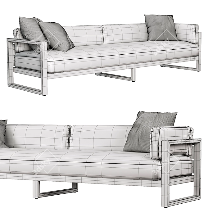 Aegean Teak Left-Arm Sofa 3D model image 4