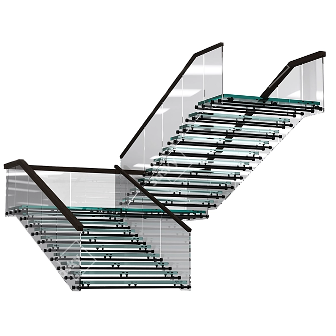 Sleek Staircase Design with VRay 3D model image 5