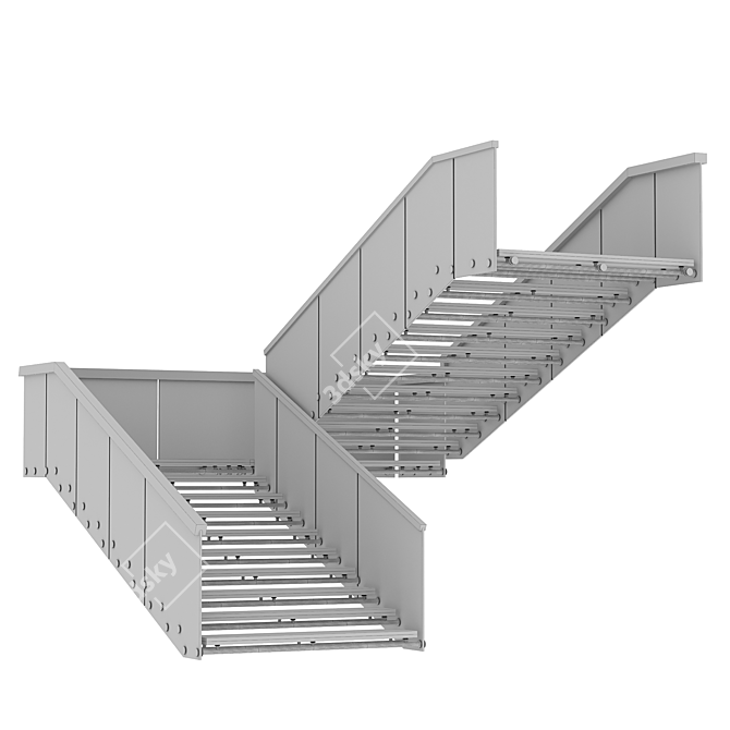 Sleek Staircase Design with VRay 3D model image 6