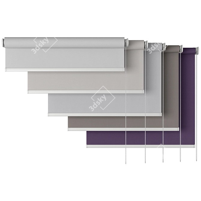 Adjustable Roller Blind | 5 Sizes | 5 Colors 3D model image 2