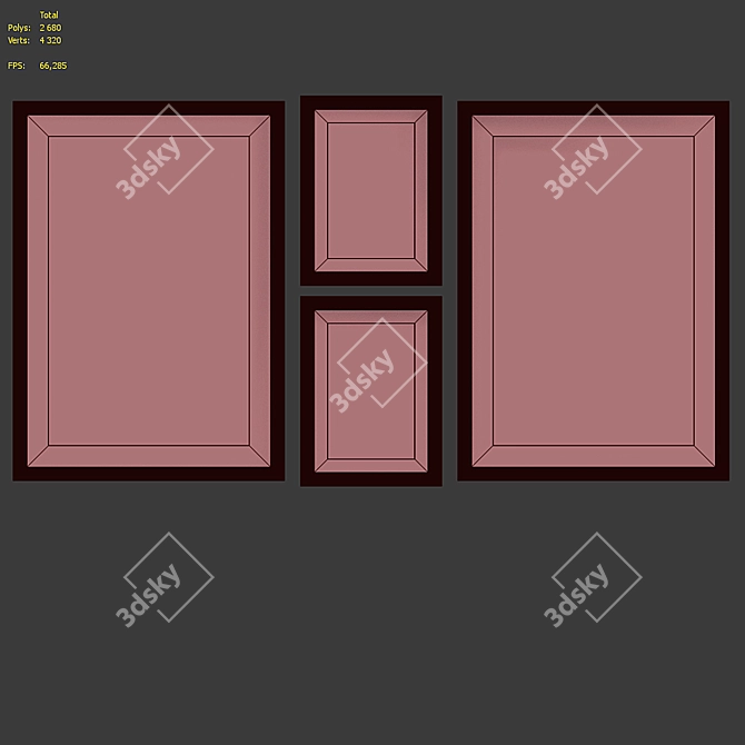 Modern Classic Picture Frame Set 3D model image 7