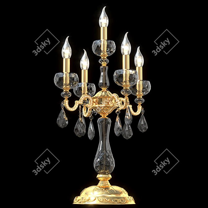 Crystal Cascade Lamp: Perfect for Living Areas & Study Rooms 3D model image 1