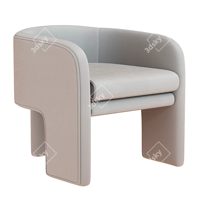 Sleek Milo Baughman Armchair 3D model image 1