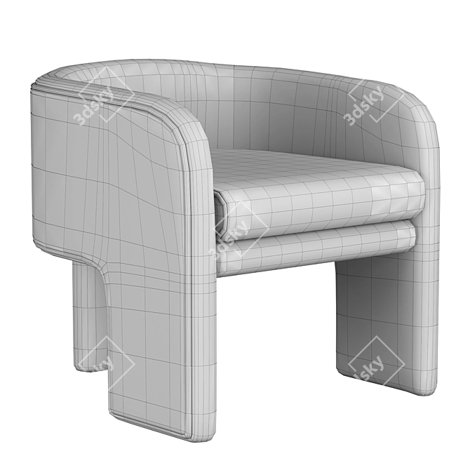 Sleek Milo Baughman Armchair 3D model image 4