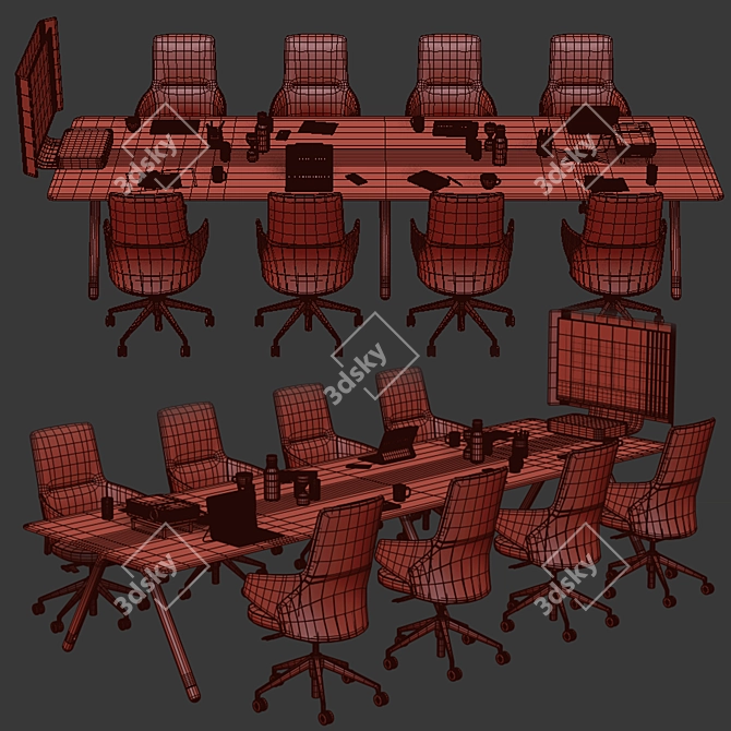 Steelcase POTRERO415 Conference Table 3D model image 6