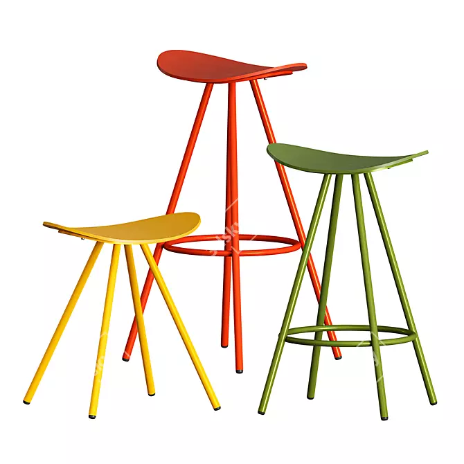 ENEA Coma 4L Stool - Lightweight and Stylish Seating Solution 3D model image 4