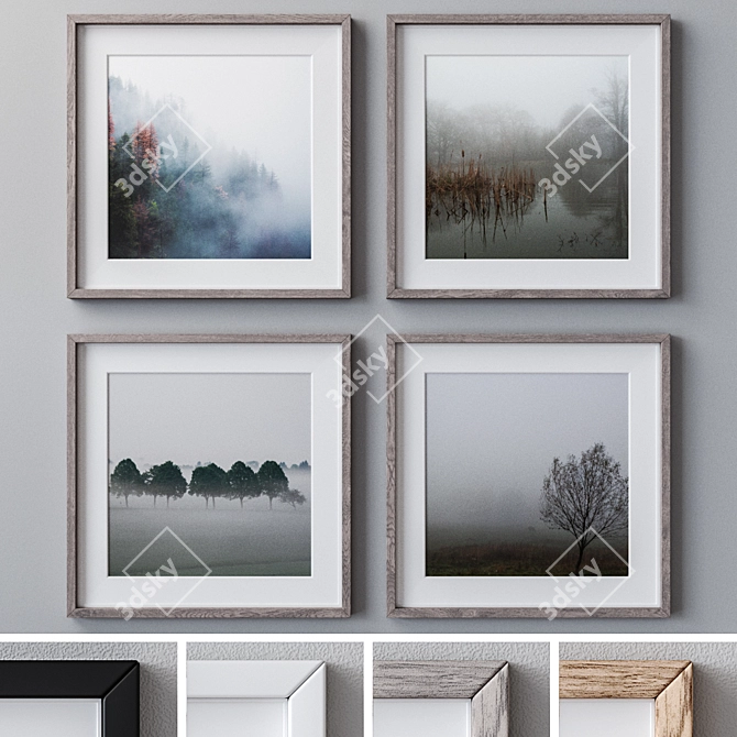  Versatile Photo Frames Set 3D model image 1