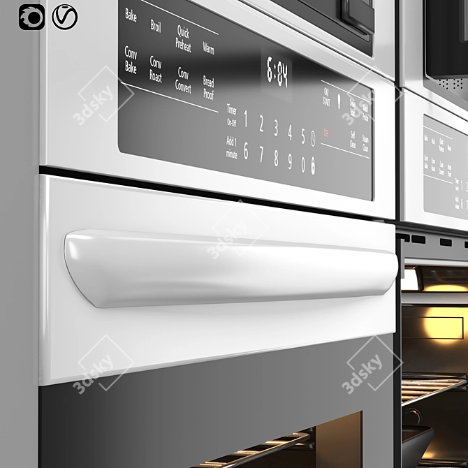 Gallery Stainless Steel Microwave Wall Oven 3D model image 3