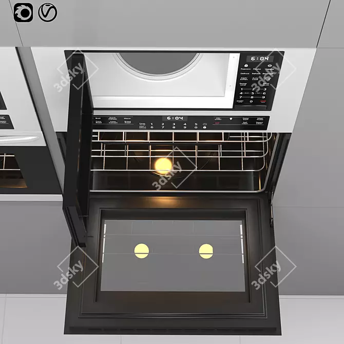 Gallery Stainless Steel Microwave Wall Oven 3D model image 5