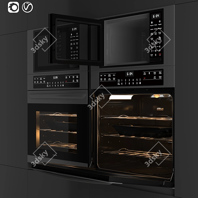 Gallery Stainless Steel Microwave Wall Oven 3D model image 6