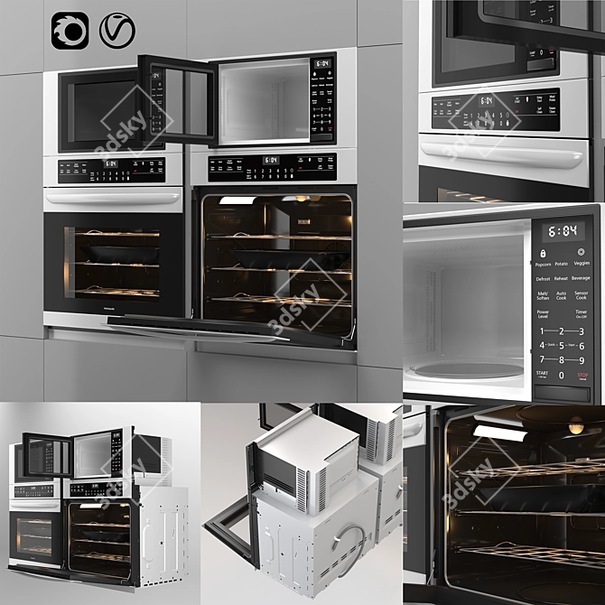 Gallery Stainless Steel Microwave Wall Oven 3D model image 8