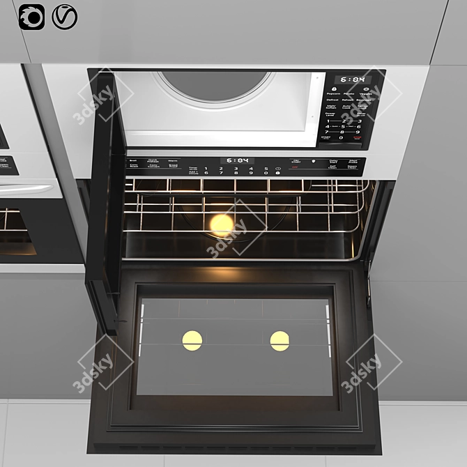 Gallery Stainless Steel Microwave Wall Oven 3D model image 12