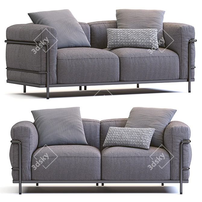 Contemporary Cassina LC3 Sofa 3D model image 1