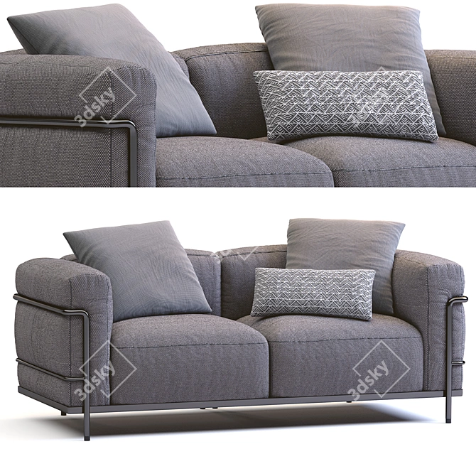 Contemporary Cassina LC3 Sofa 3D model image 3