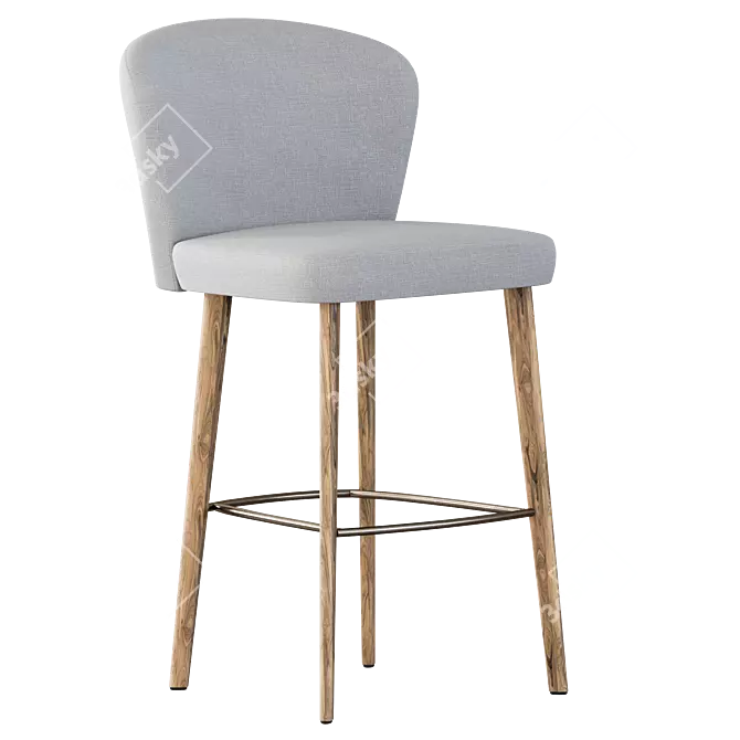 Title: Sleek Minotti ASTON Stool - Contemporary Chic! 3D model image 5