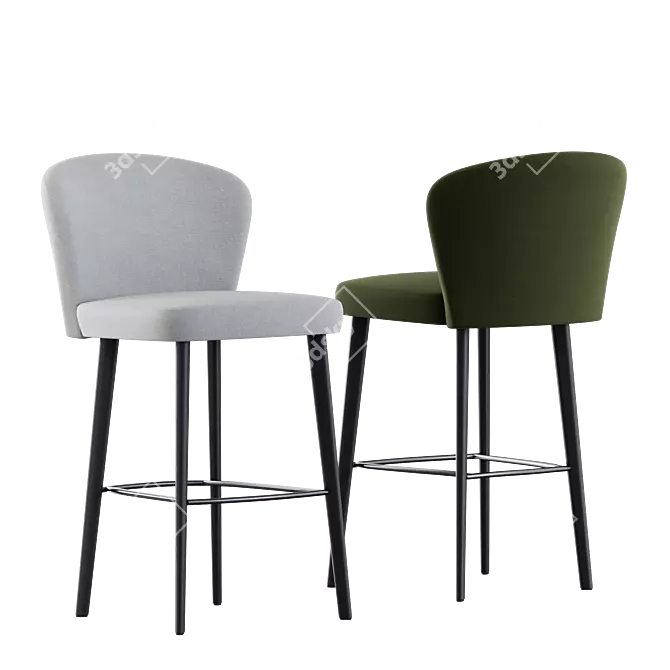 Title: Sleek Minotti ASTON Stool - Contemporary Chic! 3D model image 6