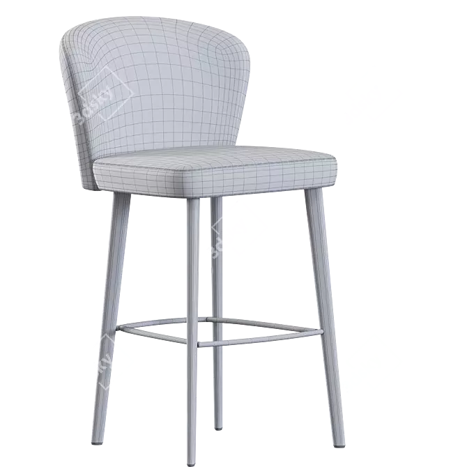 Title: Sleek Minotti ASTON Stool - Contemporary Chic! 3D model image 7