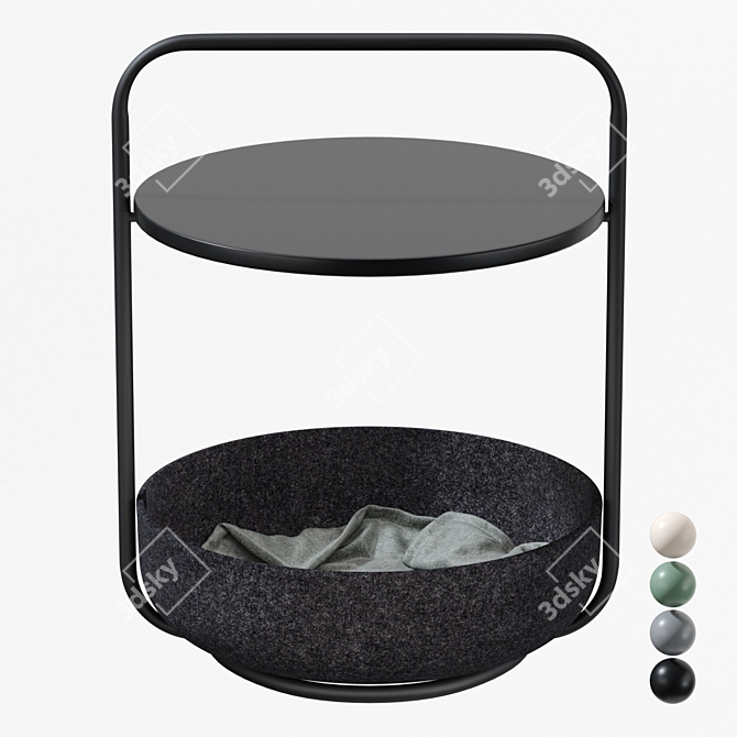 Scandi Cat Basket Table 3D model image 13