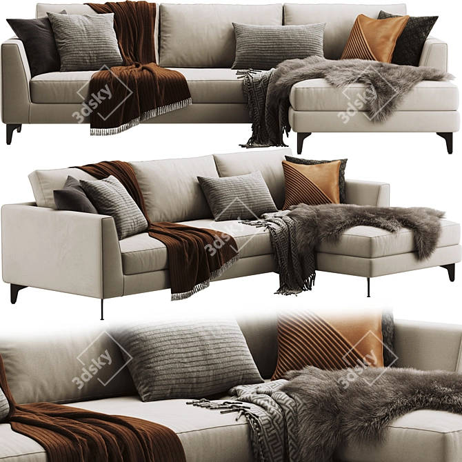 Meridiani Louis Up: Modern Sofa for Stylish Living 3D model image 1