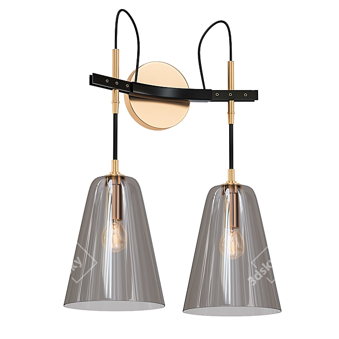 GlamourGlow Double Sconce 3D model image 1