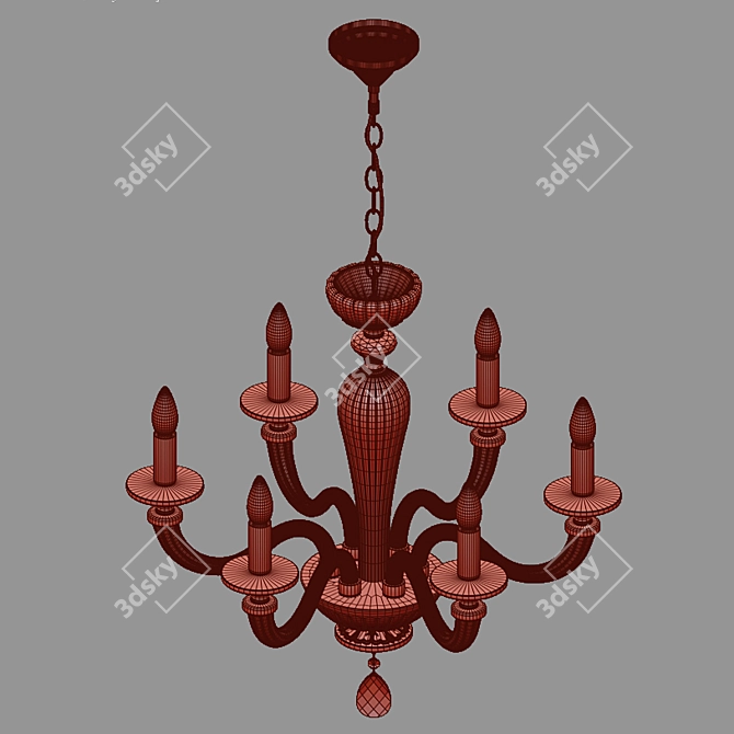 Title: Crystal Pendant Chandelier - Smart Home Bliss 3D model image 2