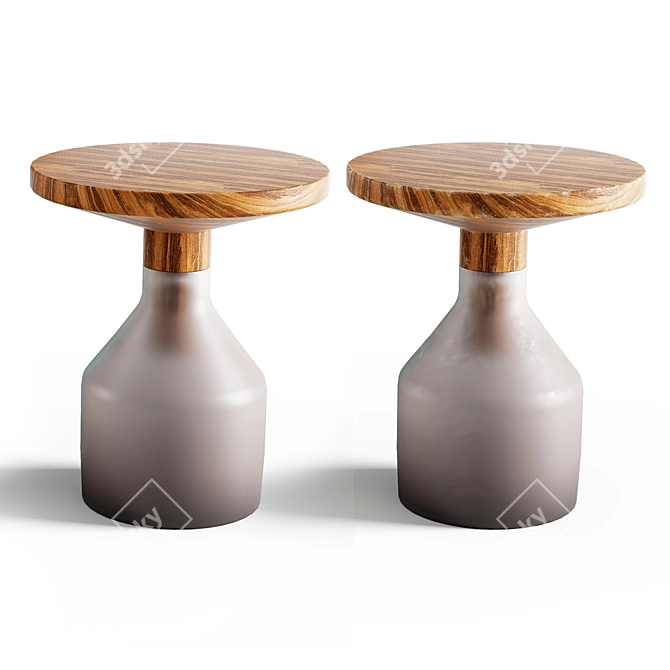 Congruent Series Side Tables: Old and New Materials 3D model image 2