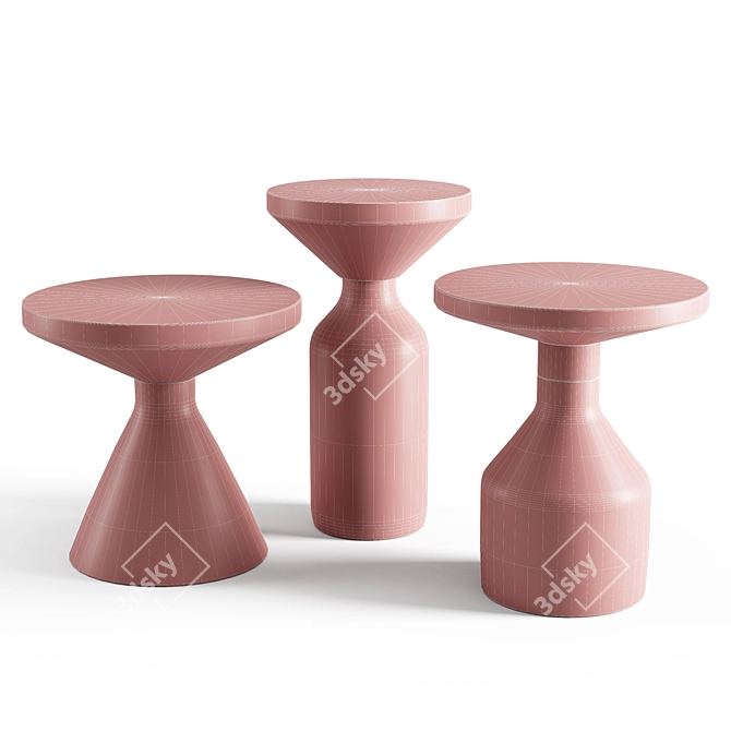 Congruent Series Side Tables: Old and New Materials 3D model image 6