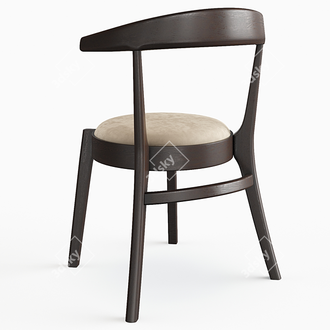 Modern Ergonomic Side Chair 3D model image 2