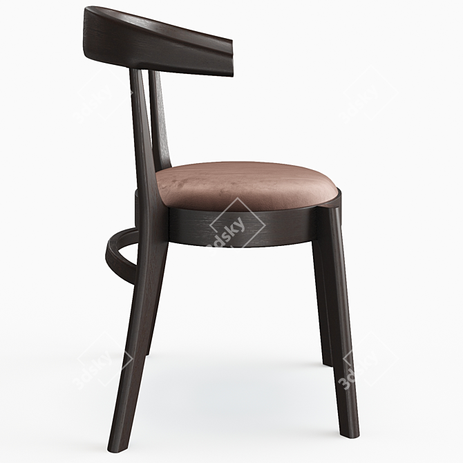 Modern Ergonomic Side Chair 3D model image 3