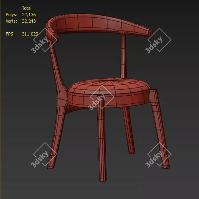 Modern Ergonomic Side Chair 3D model image 6