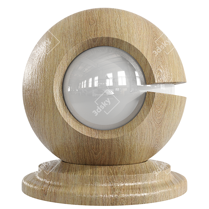 Smooth Oak Texture: HD Wood Material with PBR, 3Ds Max, Corona, Vray 3D model image 3