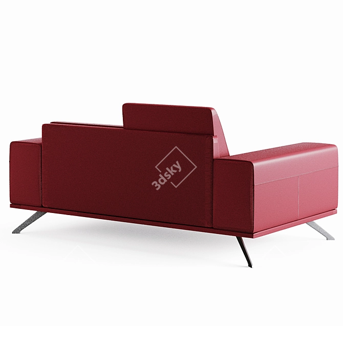 Modern 2 Seater Sofa: Customizable & Realistic 3D model image 2