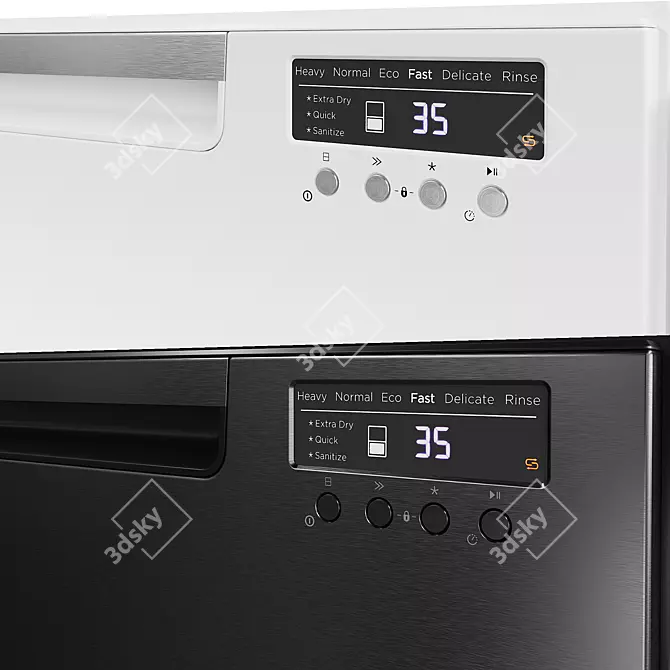 Fisher & Paykel Dishwasher: Sleek, Efficient, Powerful 3D model image 4