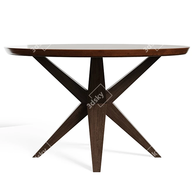 Mid-Century Modern Hazelnut Dining Table 3D model image 6