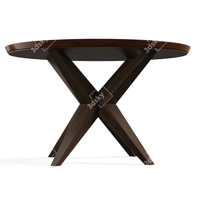 Mid-Century Modern Hazelnut Dining Table 3D model image 2