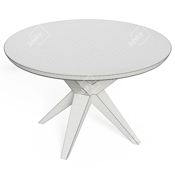 Mid-Century Modern Hazelnut Dining Table 3D model image 4