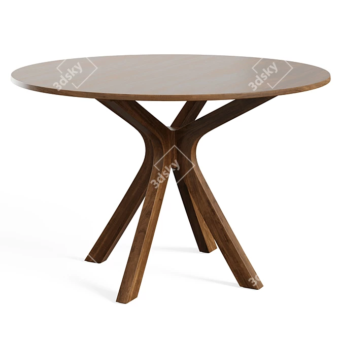 Sleek Espresso Dining Table 3D model image 1