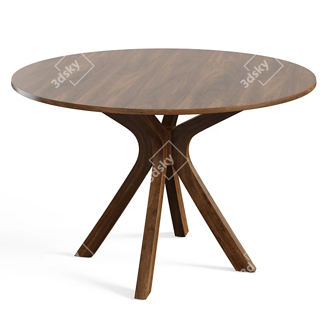 Sleek Espresso Dining Table 3D model image 3