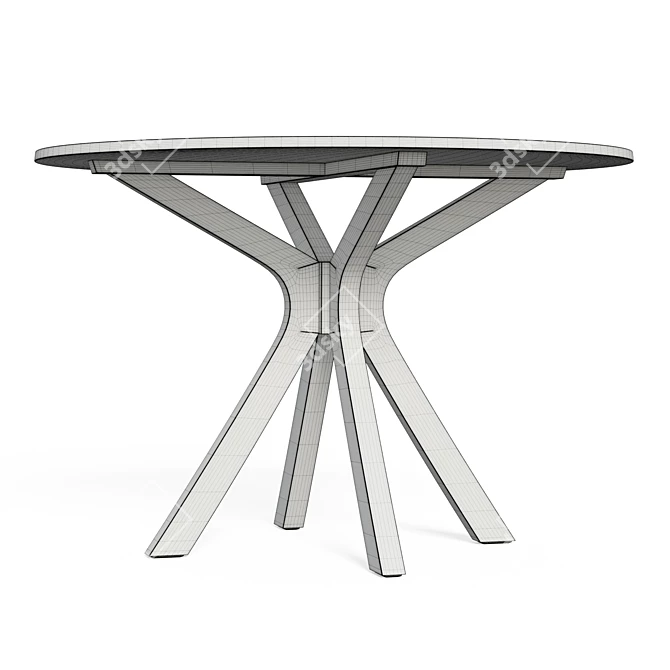 Sleek Espresso Dining Table 3D model image 6