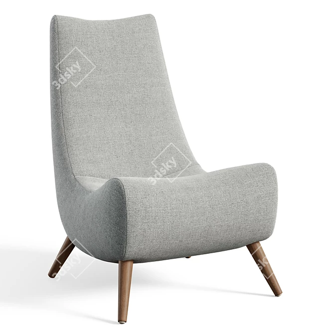 Lynsey Deep Gray Lounge Chair 3D model image 1