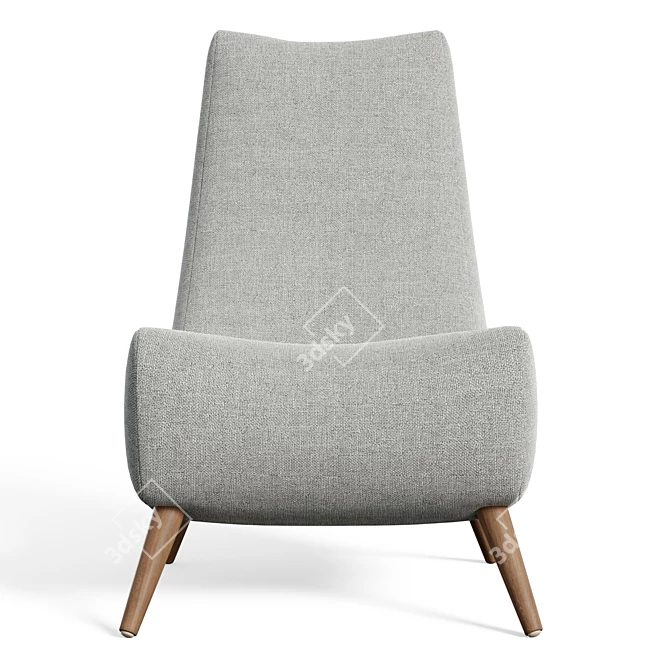 Lynsey Deep Gray Lounge Chair 3D model image 2