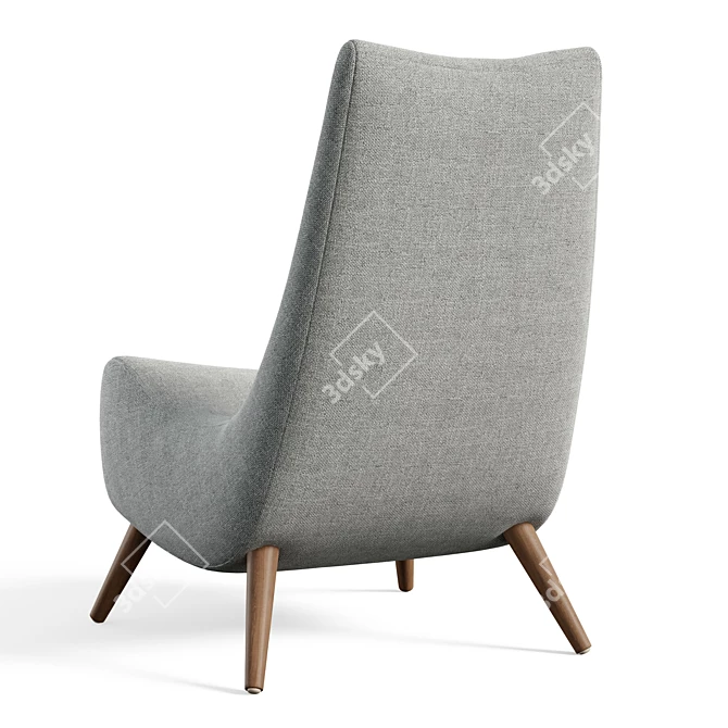 Lynsey Deep Gray Lounge Chair 3D model image 5