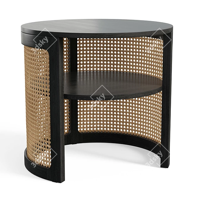 Boho Rattan Nightstand 3D model image 1