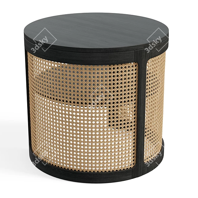 Boho Rattan Nightstand 3D model image 4