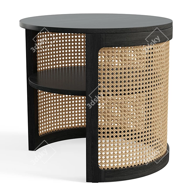 Boho Rattan Nightstand 3D model image 5